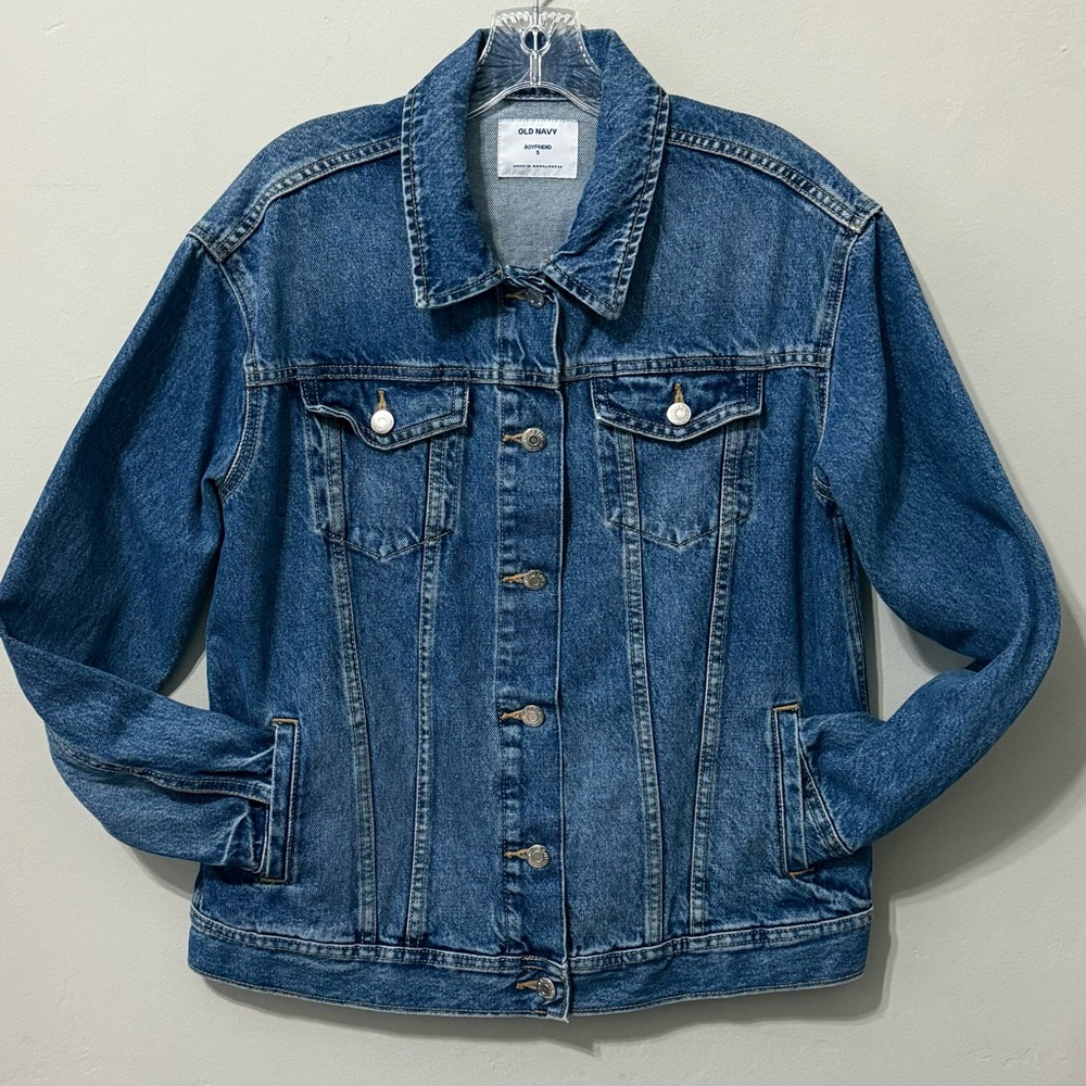 Old Navy Classic "Boyfriend" Blue Denim Jacket. Sz Small - Picture 2 of 5